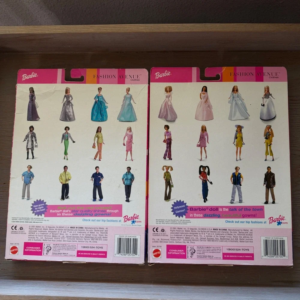 Vintage 2001 Barbie Fashion Avenue Paparazzi Pizzazz & Paris Film Festival Gowns